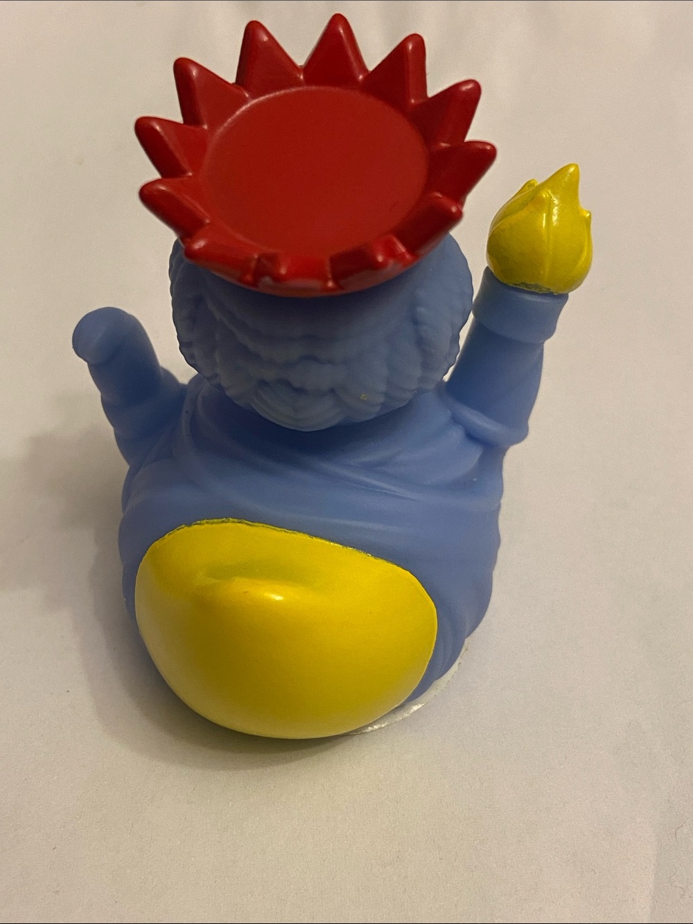 Festive Voice Rubber Duck Statue of Lady Liberty   Blue Yellow and Red 1.5” Inch - Picture 3 of 5